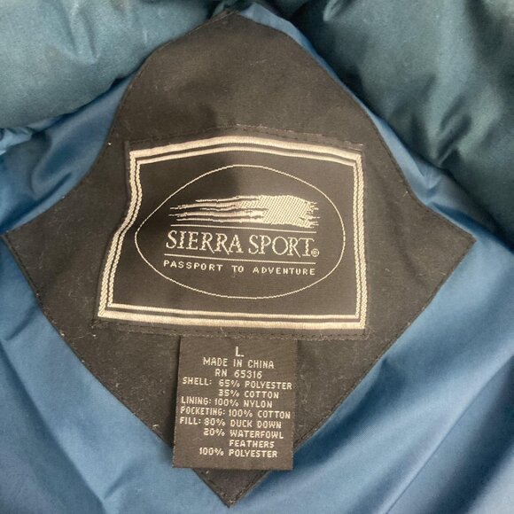 Vintage 90s Down Puffer Vest Mens Large L Black Blue Zip Warm Insulated Winter - Picture 7 of 16